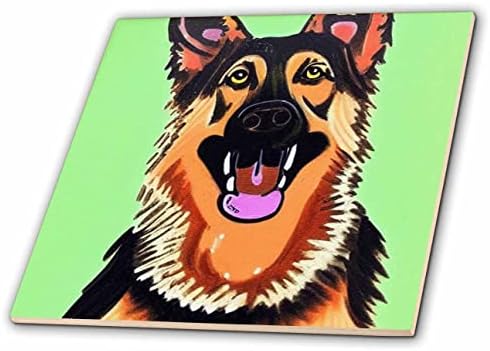 3dRose Готино забавен Сладкото Кученце Немска овчарка В стила на кубизма на Пикасо - Теракот (ct-371902-2)