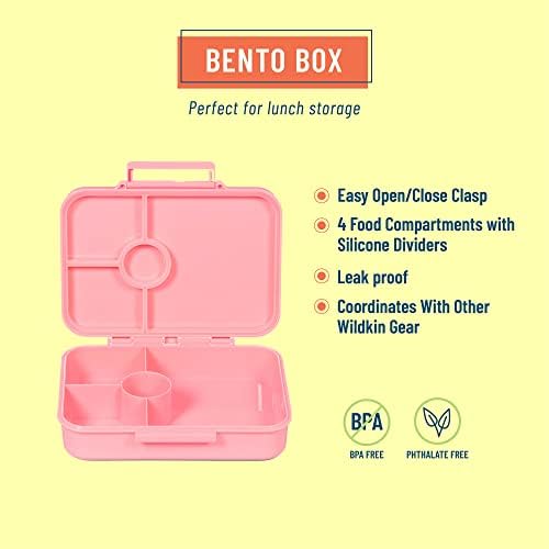Чанта за обяд Wildkin Kids и комплект Bento Box с Винил мат за власинките (Еднорог)