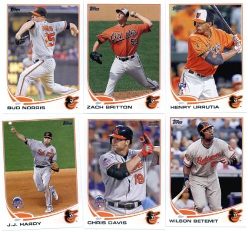 Набор от началната команда Topps Baseball Baltimore Orioles 2013 Г. (Серия 1, Серия 2 плюс серия от актуализации) - 35 картички!