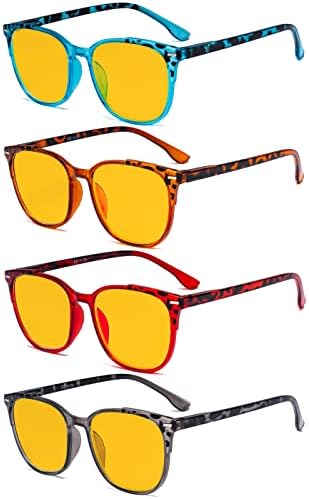 Дамски Очила за четене Eyekepper - 4 Опаковки Големи Квадратни Ридеров за жени +1,75