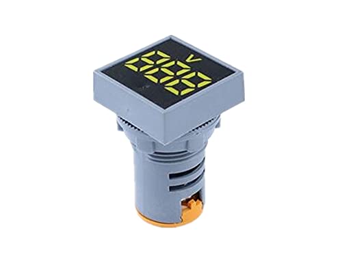 SJSW 22 мм Мини Цифров Волтметър Квадратен ac 20-500 В Волта Тестер за напрежение на електромера Led Лампи Дисплей (Цвят: бял)