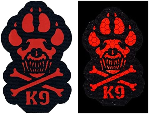 Светоотражающая Нашивка Сигурност за кучета K9, Тактическа Апликация на K-9 с плетене на една кука и линия за разпознаване на домашни кучета и Котки, Жилетка, Шлейка, Дрехи за Cosplay (Червен)