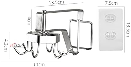 Висящи Рафтове за Тенджери и Тигани от неръждаема стомана, Организация за Съхранение на Прибори, Многофункционален Държач за Кухненски Прибори от Неръждаема Стомана, 6 куки