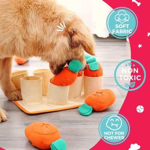 Пищащая Играчка за Плюшени Кучета FOSSA Carrot, Пълнител за Подложка за Нюхания Моркови Ленти, Голям размер