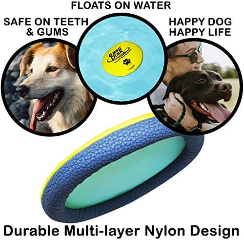 Funsparks Лесно Disk Летящ диск за кучета - Интерактивна играчка за кучета - Здрава и удобна за зъби - Лесно подбрасывается – Лесна играчка за малки кученца - Плува във вода