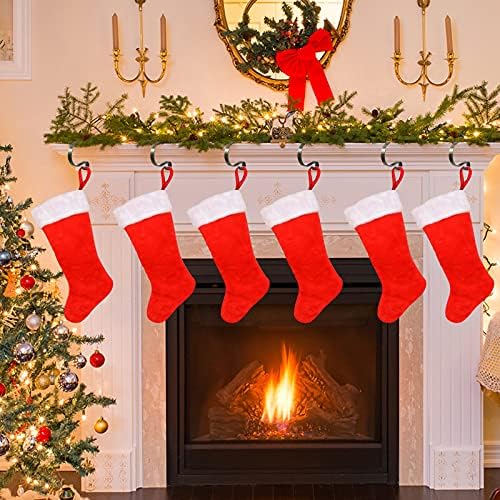 Коледен Държач за отглеждане Unves Комплект от 6 Закачалки за Отглеждане на Мантията Коледни Куки за Отглеждане на Домашни Закачалки за Отглеждане на Полицата Венец, Коледна декорация за дома - Бронз