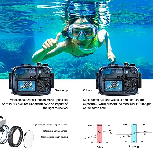 Водоустойчив корпус на камерата Seafrogs за Sony A6000 A6300 A6500, Професионален калъф за подводна камера 130 фута/40 м., който е подходящ за любителите на гмуркането, които Правят професионални снимки на подводни