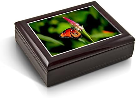 Музикалното Ковчег за бижута Radiant Colorful Monarch Butterfly Tile - Много песни по избор - татко Little Girl
