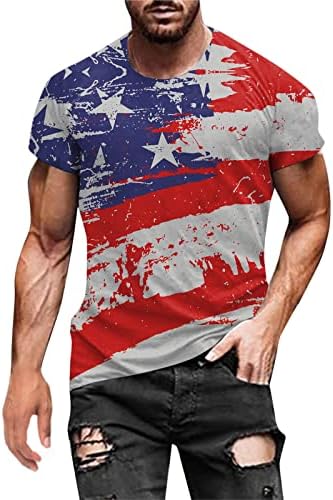 RUIRUILICO/ Мъжки Патриотични Фланелки с Флага на Америка на 4 юли 2023, Летни Блузи с Къси ръкави и Шарките на Свободно Намаляване на Риза