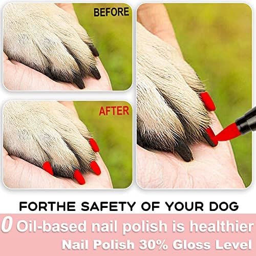 LTWOL Дръжка за лак за нокти за кучета - бързо съхнещи Дръжки За Лак за нокти за кучета 3 Мат цветове (Лилаво-виолетово, Голям червен, розов), Защитен Лак за нокти за куче?