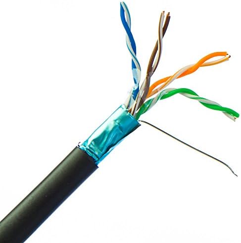 Ethernet кабел директно погребване ACCL 1000ft/Outdoor Cat6 STP, CMX, Плътен, 23 AWG, Спирала, Черен, 1 бр