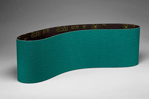 Текстилен колан Cubitron II 3M 27603 577F, 6 x 90, тегло 120 килограма, Азотен алуминий и цирконий, Зелен