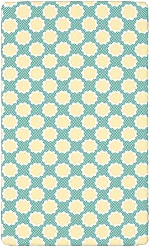 Чаршаф за легло в ретро стил, Стандартен Чаршаф за матрак на детско креватче от Ултра Мек материал-Детска Чаршаф за момчета и момичета, 28 x 52, с цвят на Морска вълна, Пастельно-Жълт