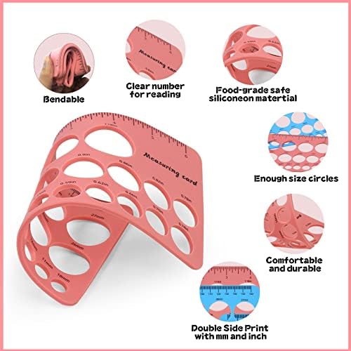 2 Комплекта Линейок зърното за определяне на размери на фланци, Силикон, Двустранен принт, Защитен екран за молокоотсоса, Инструмент за измерване на зърната за фланци с 2 Меки Владетели, Линийка за кръгли шаблони за
