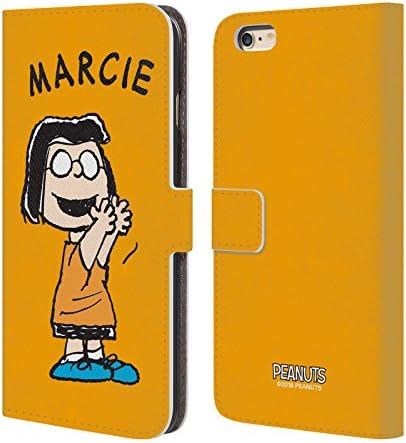 Дизайн на своята практика за главата Официално Лицензиран Peanuts Снупи Characters Кожен Калъф-Книжка-джобен формат, Съвместим с Apple iPhone 6 Plus / iPhone Plus 6s