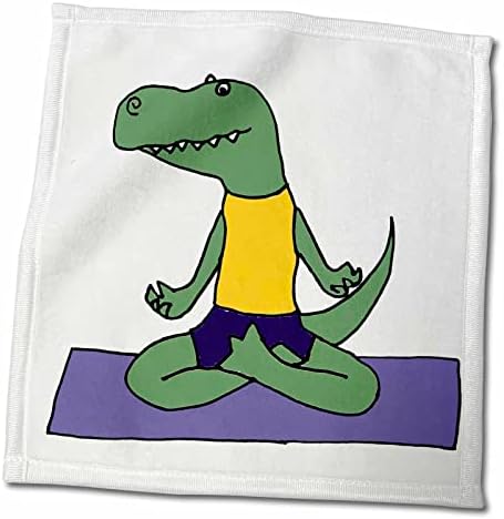 Кърпа 3D Rose Смешни Green Trex Динозавър За практикуване на Йога TWL_203788_1, 15 x 22, Многоцветное