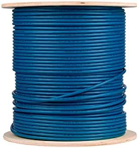 Мрежов кабел Monoprice Cat8 V1-1000 Фута - Синьо | 40 Г, 2 Ghz, S / FTP, Плътен, 22AWG, Surround от голи мед - Entegrade Series
