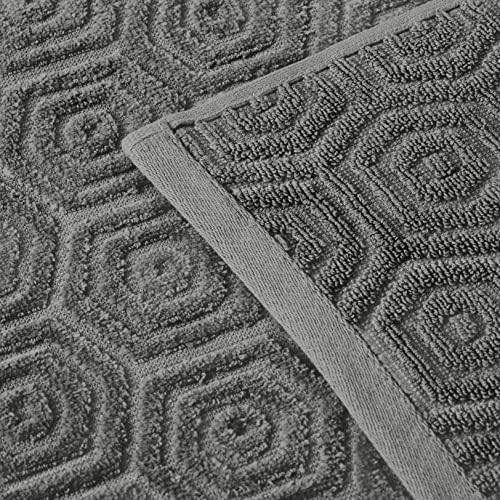 ВЕЛИКОЛЕПЕН Комплект Кърпи от Жакард под формата на сот от Памук, 12 Предмети, Оръжеен Метал
