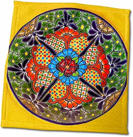 3. Цветни модели ръчно изработени Керамични чиния, Гуанахуато, Мексико - Кърпи (twl-278313-3)