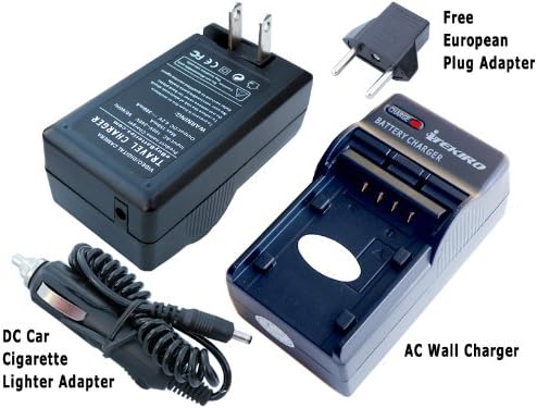 iTEKIRO AC Стенно Зарядно за Кола dc Комплект за Panasonic DMC-FS16R DMC-FS16S DMC-FS18 DMC-FS18K DMC-FS18N + iTEKIRO 10-в-1 USB Кабел За зареждане