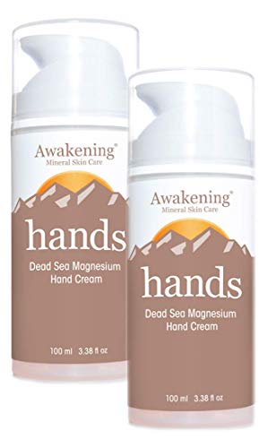 Двойна обвивка Awakening Hands - Хидратиращ крем за ръце със съдържание на магнезий - Лосион за ръце С екстракт от смирна и концентрирани минерали от Мъртво море за суха ръка - Магнезиева крем безвоздушной изпомпване