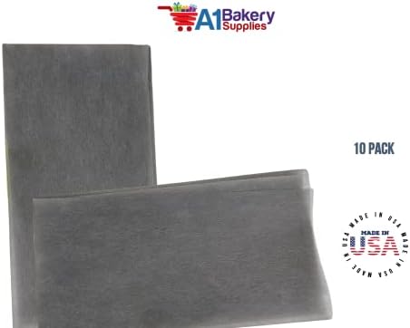 A1BakerySupplies® Полиестерна Нетканая Множество Цвят на Подвижния хартия, 20 x 26 см, 10 x (сив)