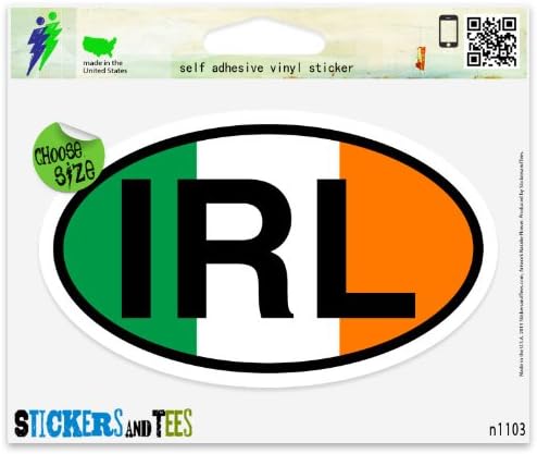 IRL Знаме на Ирландия Овални Vinyl Стикер На Прозореца на Бронята на автомобила 3 x 2