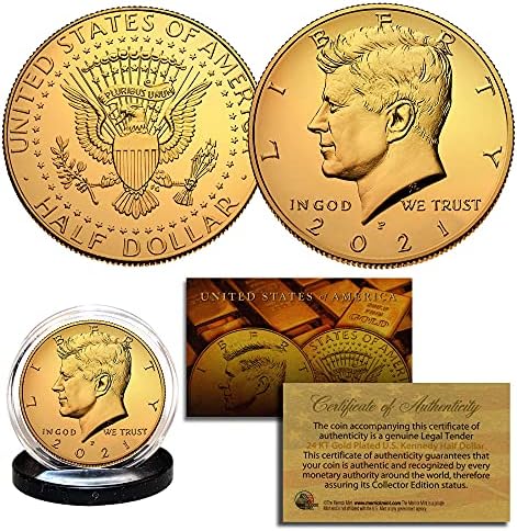 2021-Златна Монета в полдоллара от злато P 24-КАРАТОВО JFK Kennedy Мента Филаделфия - БОГО