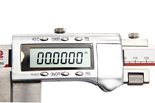 BAOSHISHAN 0-500 мм/19,7 инча Цифрова Штангенциркуль Штангенциркуль от неръждаема Стомана с дълга челюст 150 mm/6 инча Точността на измервателния инструмент: 0,01 мм Единица за измерване мм/инч