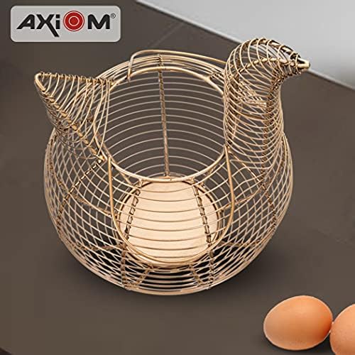 Кошница за яйцата, АКСИОМА с дръжка. Небьющийся метален контейнер за съхранение на яйца и плодове в кухнята и в дома декор