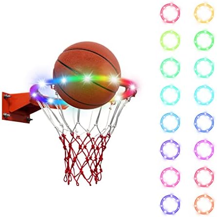 TUIPEI led Баскетболен лампа на ръба, Подходящ за игри на закрито и на открито, тренировки, Партита, Аксесоари за осветление Баскетболна рамка с дистанционно управление RGB