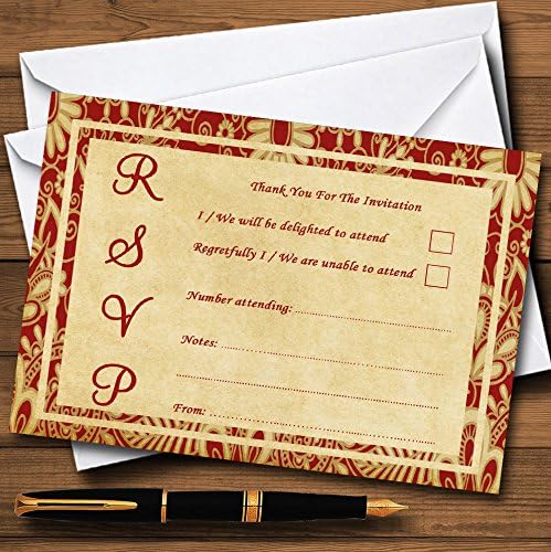 Реколта Персонални Покани пощенска Картичка в Стил Royal Червена Картичка