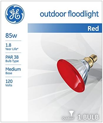 GE Lighting 13472 Градинска лампа с нажежаема жичка PAR38 мощност 85 W, червен