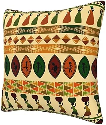 Възглавница ASEELO в Бохемски стил с Традиционни Африкански Модел, Мека Квадратна Възглавница-Калъф за диван-легло, Спалня, Хол, 18x18 Инча