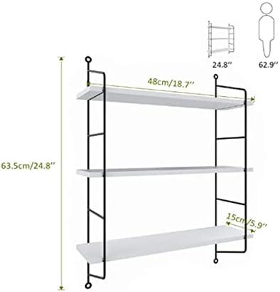 Рафтове за съхранение на DFGADF Плаващи Рафтове от Пластмаса, 3-Ярусная на срока За Монтиране на Стена, Метален Окачен на Стена bookshelf