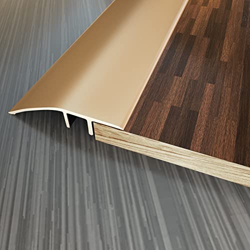Аккуратная гъвкава Тампон на первази 4 инча x 20 фута (бял) и алуминиева тампон на прага на прехода към пода (златен, 90 см)