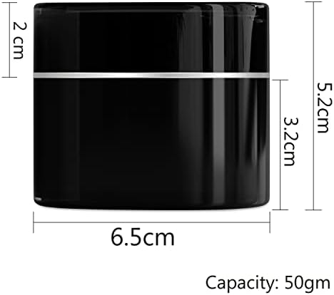 Zenvista | 5 Опаковки от 50 мл / 1,6 унции | Кръгла Pet банка С Двойни стени, красиви капак със Сребристи ръбове и вътрешни втулки | За съхранение на Скраб за устни и тяло, Лосион, Масло за тяло, Соли за вана, Кремове