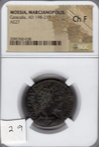 198 BG древнеримская монета на Император Каракалла AE27 Много добра NGC