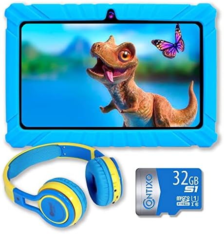 Комплект 7-инчов детски обучителни таблети Contixo - 16 GB памет, Bluetooth, Android, Две Камери, Родителски контрол, Детски Bluetooth-слушалки и карта памет microSD с обем 32 GB