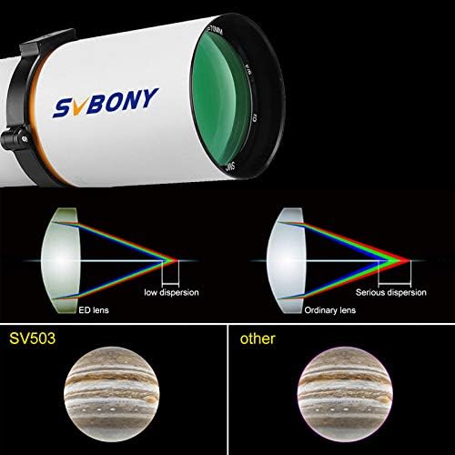 Телескоп SVBONY SV503, рефрактор с изключително ниска дисперсия 70ED F6 ОТА, UHC-филтър 1,25 инча, намаляване на светлинното замърсяване