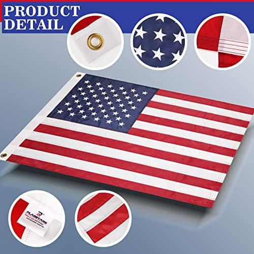 Американски флаг 4x6 метра За външна употреба Произведено в САЩ, Най-здрав найлонов флаг на САЩ, сверхпрочный, Луксозна Бродирани Звезда с ярки месингови люверсами Флаг на САЩ премиум-класа (4 x 6 метра)