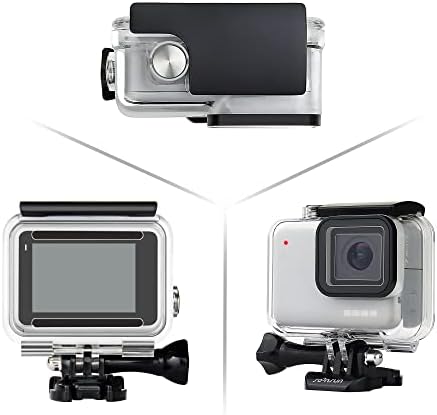 SOONSUN Водоустойчив Корпус Калъф за GoPro Hero 7 Сребрист/Hero 7 Бял, 45 м Защитен Корпус за Гмуркане Корпус с монтиране на стена Аксесоари за екшън камерата GoPro HERO7 Бял Сребрист