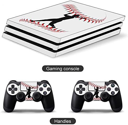 Стикер за софтбол Gameday на Кожата за по-тънка конзола PS-4 и контролер с пълна обвивка, Защитна капачка, която е Съвместима с PS-4 Pro
