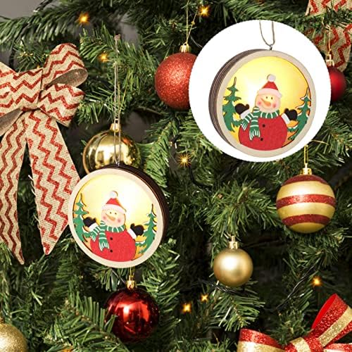 PRETYZOOM Украса на Коледната Елха Коледни Подвесное Украса Празнична Закрит Коледно Дърво Led Дървен Медальон