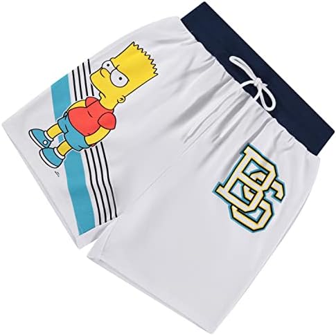 The Simpsons Мъжки Къси Панталони Homer & Bart Simpson Омир, Барт, Лиса Окото Баскетболни Шорти На Окото Спортни Къси Панталони