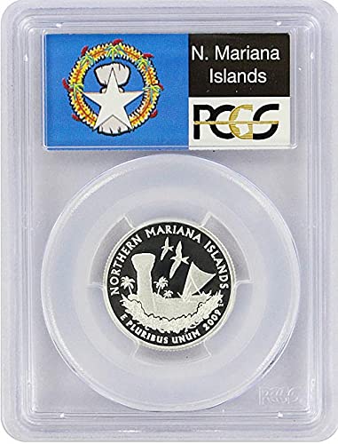 2009 S Северни Мариански острови S Silver Proof Quarter PR-70 Издател на Хартата на територията на DCAM 2009 PCGS
