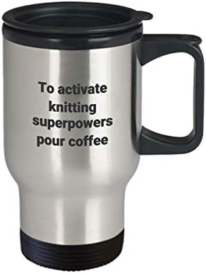 Вязаная Пътна Чаша - Забавен Саркастичен Термоизолированный Подарък За Плетач От Неръждаема Стомана Superpower Coffee Mug