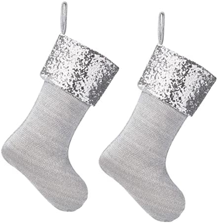 Коледни Чорапи ARCCI, Дебели Селски Чорапи едра Плетени 18 инча, Украса за семейни празници и Коледно парти - 2 комплекта