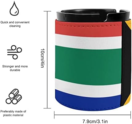 Африкански Флаг Кожена Пепелник Кръг на Цигарената Преносим Пепелник Титуляр за Пепел за Украса на вашия Домашен Офис