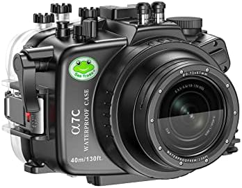 Водоустойчив корпус на камерата Sea жаби и стотици Съвместим с Sony A7C 10-18 28-60 мм IPX8 40 м/130 метра Максимална Дълбочина на Потапяне Калъф за Подводна камера за гмуркане, сърф, гребане, каране на ски